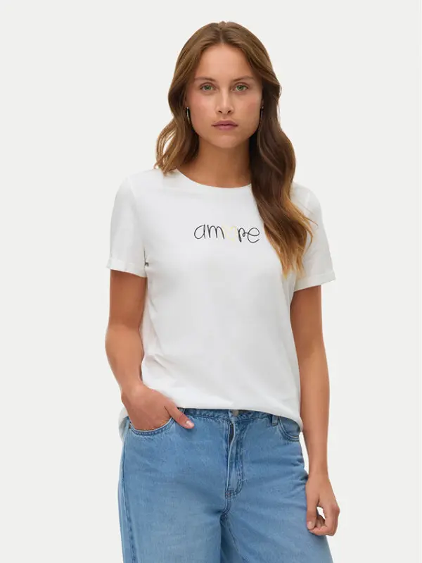 Vero Moda Vero Moda T-shirt Ikami 10340181 Bijela Regular Fit