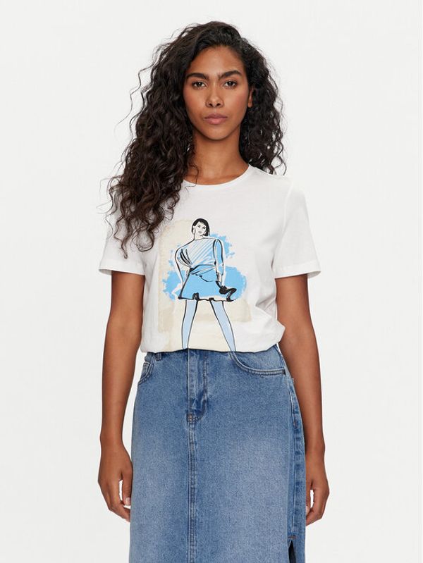 Vero Moda Vero Moda T-shirt Petra 10308694 Bijela Regular Fit