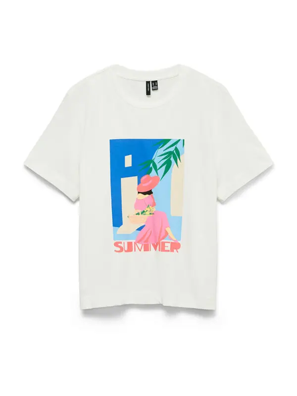 Vero Moda Vero Moda T-shirt Salli Mette 10344804 Bijela Regular Fit