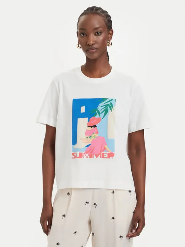Vero Moda Vero Moda T-shirt Salli Mette 10344804 Bijela Regular Fit