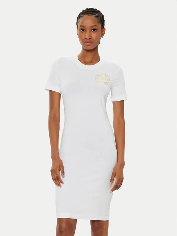 Versace Jeans Couture Versace Jeans Couture Haljina za svaki dan 78HAOT00 Bijela Slim Fit