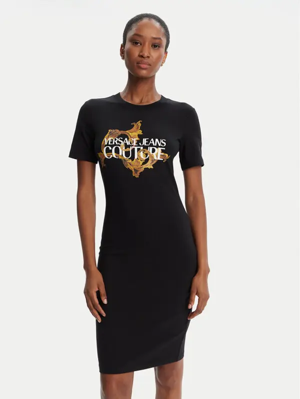 Versace Jeans Couture Versace Jeans Couture Haljina za svaki dan 79HAOE06 CJ02E Crna Regular Fit