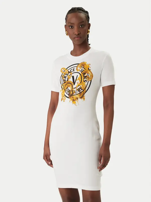 Versace Jeans Couture Versace Jeans Couture Haljina za svaki dan 80HAOE01 CJ02E Bijela Slim Fit