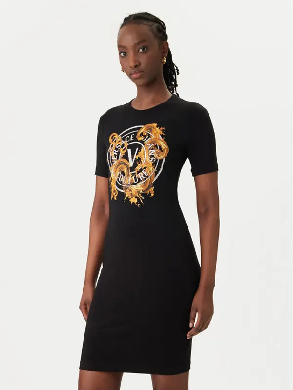 Versace Jeans Couture Versace Jeans Couture Haljina za svaki dan 80HAOE01 CJ02E Crna Slim Fit