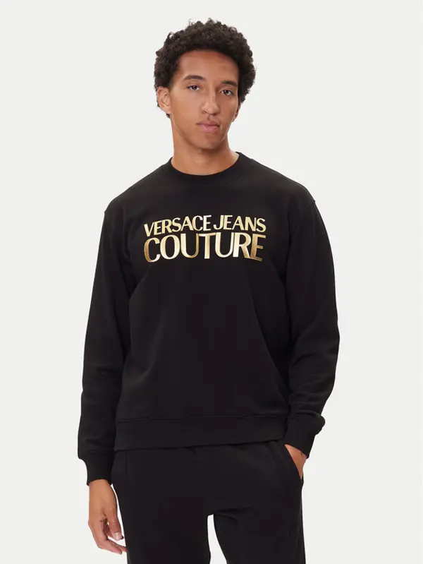 Versace Jeans Couture Versace Jeans Couture Majica dugih rukava 79GAIT05 Crna Regular Fit