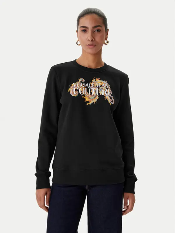 Versace Jeans Couture Versace Jeans Couture Majica dugih rukava 80HAIE02 CF00E Crna Regular Fit