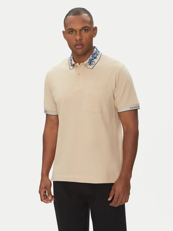 Versace Jeans Couture Versace Jeans Couture Polo 78GAGT04 Bež Regular Fit