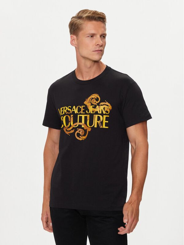 Versace Jeans Couture Versace Jeans Couture T-shirt 76GAHG00 Crna Regular Fit