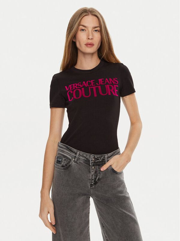 Versace Jeans Couture Versace Jeans Couture T-shirt 77HAHL01 Crna Regular Fit