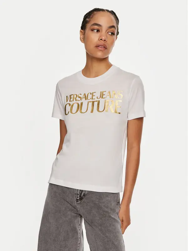 Versace Jeans Couture Versace Jeans Couture T-shirt 77HAHT01 CJ00T Bijela Regular Fit