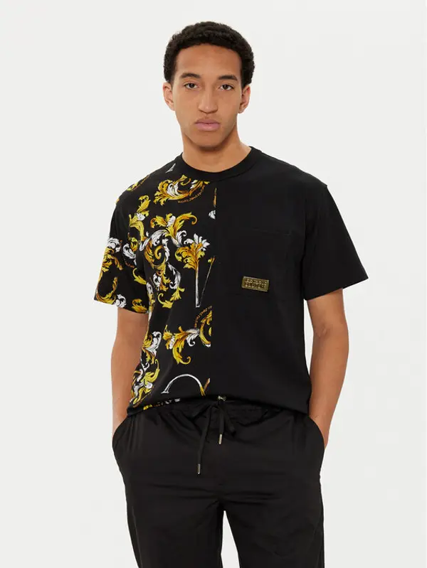 Versace Jeans Couture Versace Jeans Couture T-shirt 78GAH609 Crna Regular Fit