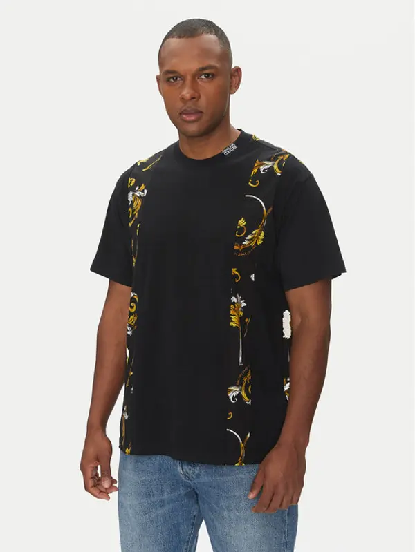 Versace Jeans Couture Versace Jeans Couture T-shirt 78GAH615 Crna Regular Fit