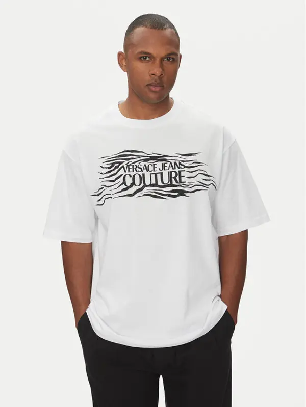 Versace Jeans Couture Versace Jeans Couture T-shirt 78GAH6L1 Bijela Regular Fit