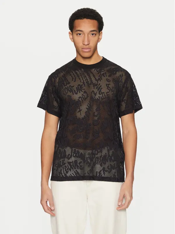 Versace Jeans Couture Versace Jeans Couture T-shirt 78GAH6R0 Crna Regular Fit