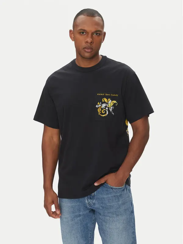 Versace Jeans Couture Versace Jeans Couture T-shirt 78GAH6RB Crna Regular Fit
