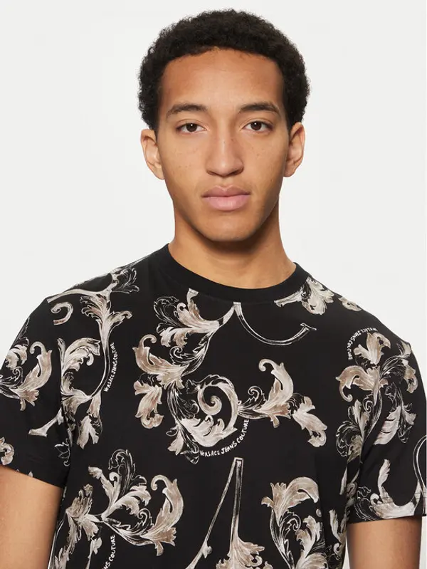Versace Jeans Couture Versace Jeans Couture T-shirt 78GAH6S0 Crna Slim Fit