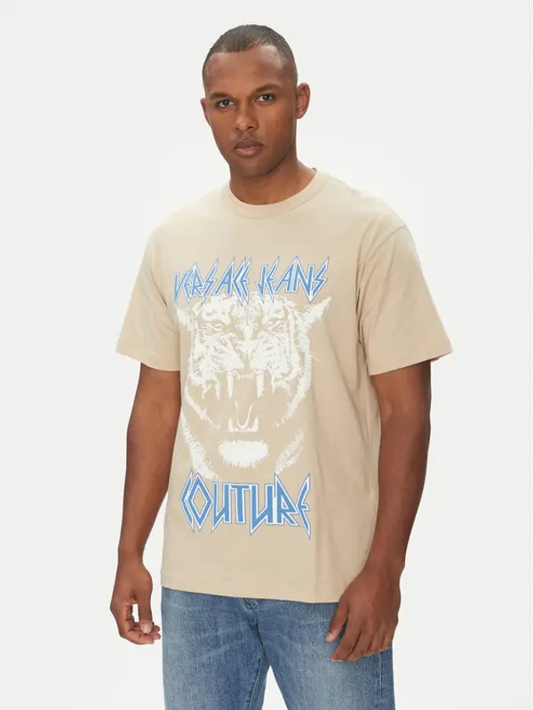 Versace Jeans Couture Versace Jeans Couture T-shirt 78GAHT06 Bež Regular Fit