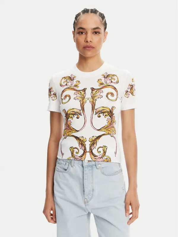 Versace Jeans Couture Versace Jeans Couture T-shirt 78HAH6P8 Bijela Slim Fit