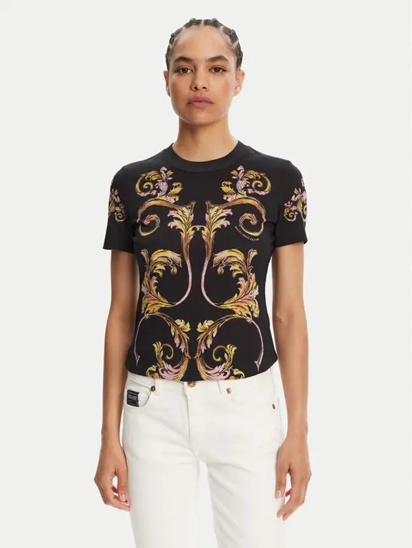 Versace Jeans Couture Versace Jeans Couture T-shirt 78HAH6P8 Crna Slim Fit