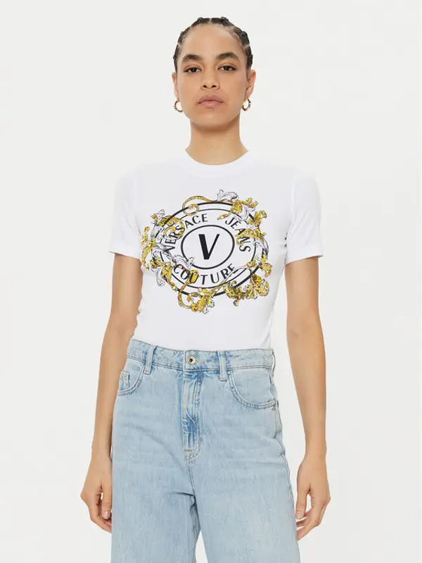 Versace Jeans Couture Versace Jeans Couture T-shirt 78HAHC01 Bijela Regular Fit