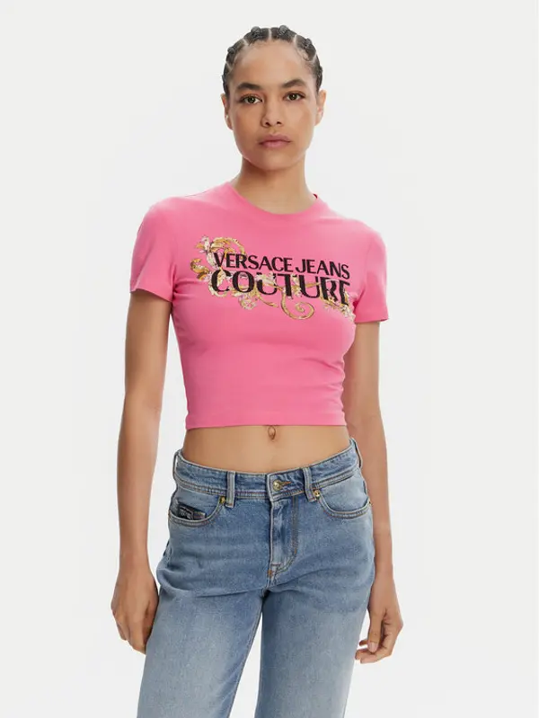 Versace Jeans Couture Versace Jeans Couture T-shirt 78HAHC05 Ružičasta Slim Fit