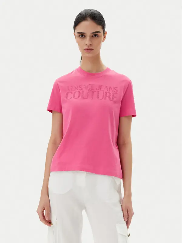 Versace Jeans Couture Versace Jeans Couture T-shirt 78HAHS04 Ružičasta Regular Fit