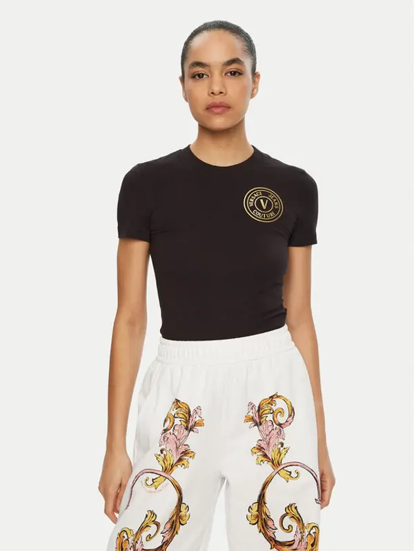 Versace Jeans Couture Versace Jeans Couture T-shirt 78HAHT00 Crna Regular Fit