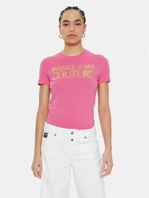 Versace Jeans Couture Versace Jeans Couture T-shirt 78HAHT01 Ružičasta Regular Fit