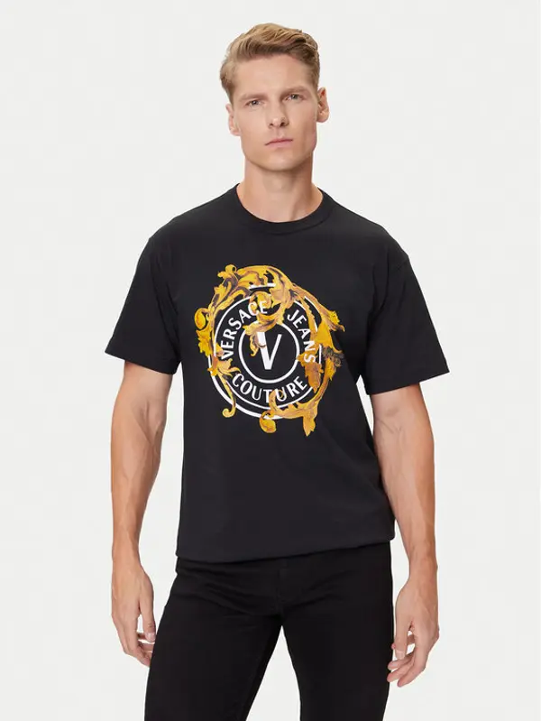Versace Jeans Couture Versace Jeans Couture T-shirt 79GAHE01 CJ00T Crna Regular Fit