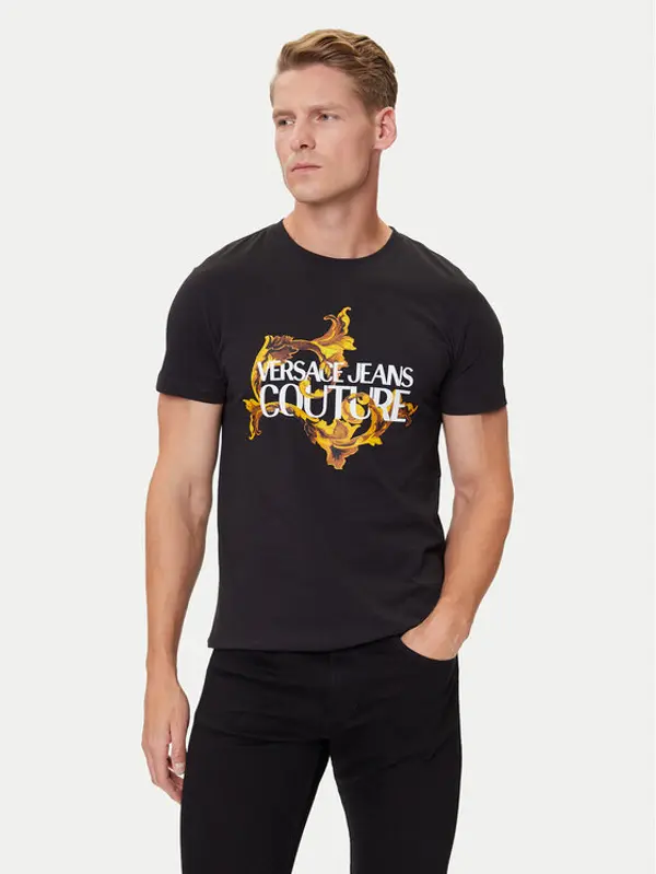 Versace Jeans Couture Versace Jeans Couture T-shirt 79GAHE02 CJ00E Crna Regular Fit