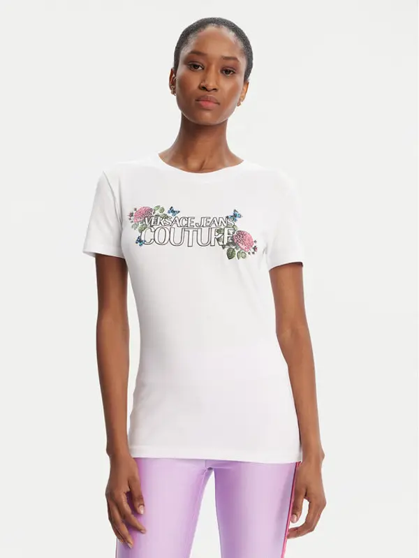 Versace Jeans Couture Versace Jeans Couture T-shirt 79HAHB00 CJB01 Bijela Regular Fit