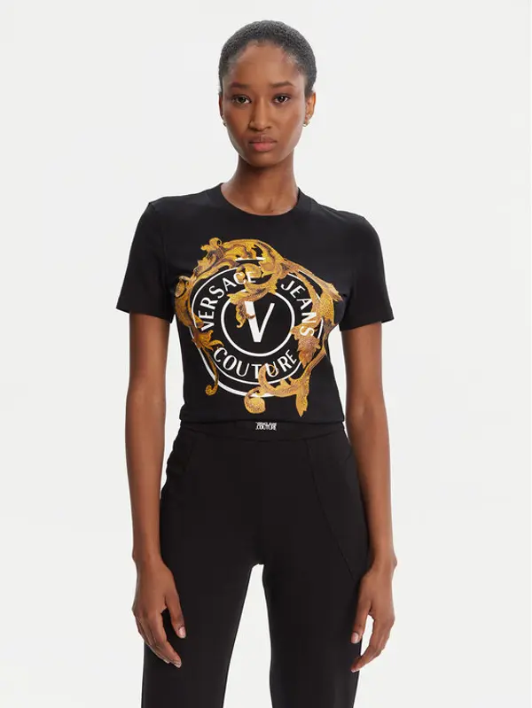 Versace Jeans Couture Versace Jeans Couture T-shirt 79HAHE01 CJ02E Crna Regular Fit