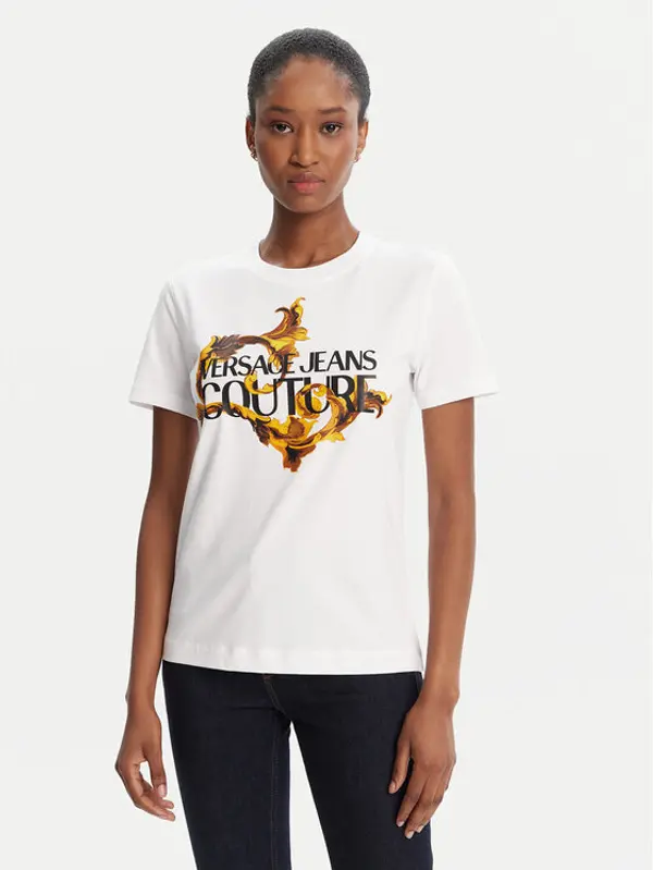 Versace Jeans Couture Versace Jeans Couture T-shirt 79HAHE06 CJ00E Bijela Regular Fit