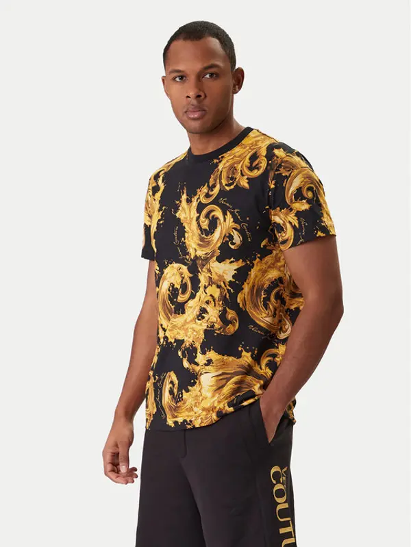 Versace Jeans Couture Versace Jeans Couture T-shirt 80GAH6S0 JS543 Crna Regular Fit