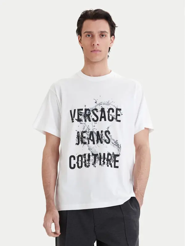 Versace Jeans Couture Versace Jeans Couture T-shirt 80GAHC01 CJ01C Bijela Regular Fit