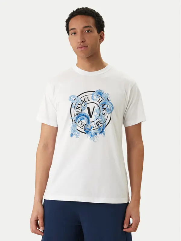 Versace Jeans Couture Versace Jeans Couture T-shirt 80GAHE01 CJ00E Bijela Regular Fit