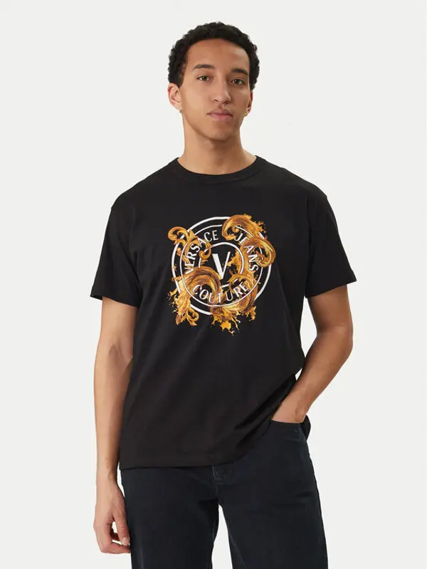 Versace Jeans Couture Versace Jeans Couture T-shirt 80GAHE01 CJ00E Crna Regular Fit