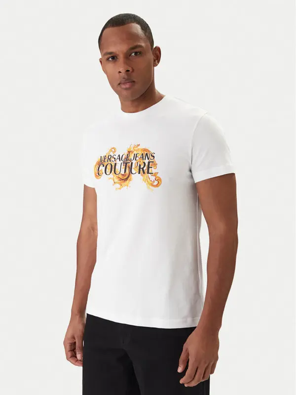 Versace Jeans Couture Versace Jeans Couture T-shirt 80GAHE02 CJ00E Bijela Regular Fit