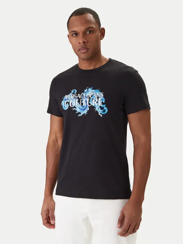Versace Jeans Couture Versace Jeans Couture T-shirt 80GAHE02 CJ00E Crna Regular Fit