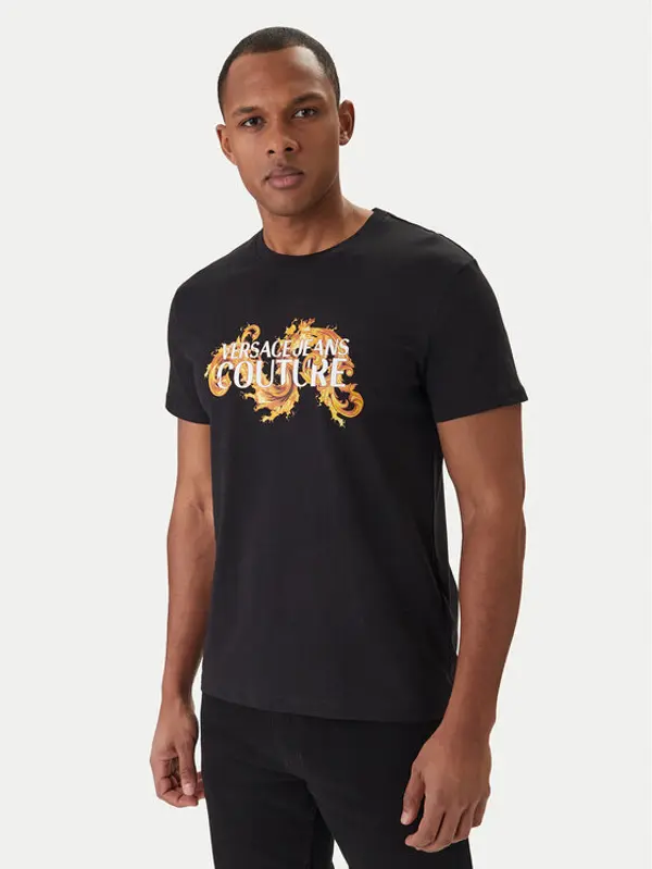 Versace Jeans Couture Versace Jeans Couture T-shirt 80GAHE02 CJ00E Crna Regular Fit