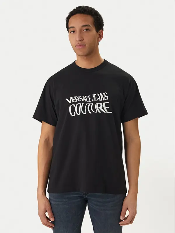 Versace Jeans Couture Versace Jeans Couture T-shirt 80GAHE04 CJ00E Crna Regular Fit