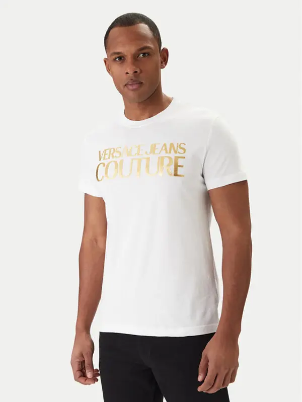 Versace Jeans Couture Versace Jeans Couture T-shirt 80GAHT00 CJ00T Bijela Regular Fit