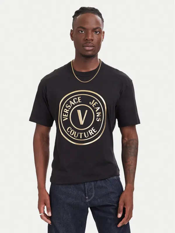 Versace Jeans Couture Versace Jeans Couture T-shirt 80GAHT02 CJ00T Crna Regular Fit
