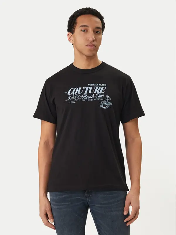 Versace Jeans Couture Versace Jeans Couture T-shirt 80GAHT10 CJ00T Crna Regular Fit