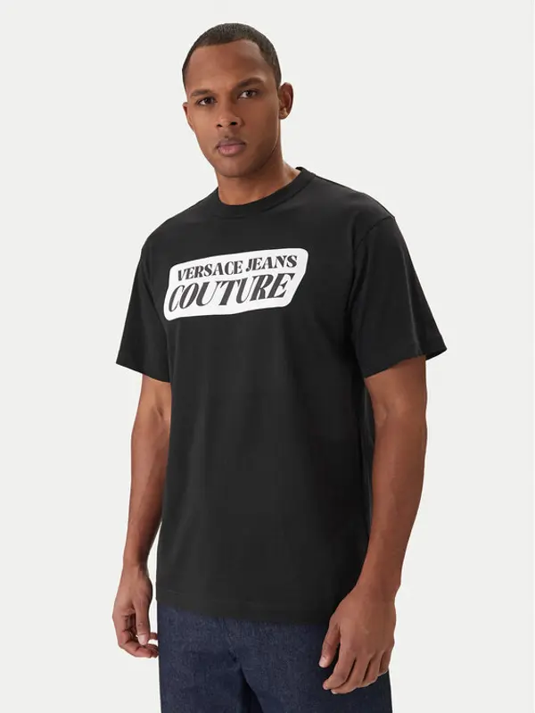 Versace Jeans Couture Versace Jeans Couture T-shirt 80GAHT17 CJ00T Crna Regular Fit