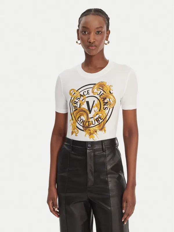 Versace Jeans Couture Versace Jeans Couture T-shirt 80HAHE01 CJ02E Bijela Slim Fit
