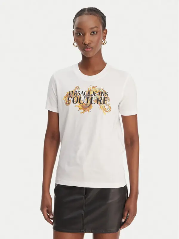 Versace Jeans Couture Versace Jeans Couture T-shirt 80HAHE02 CJ00E Bijela Regular Fit