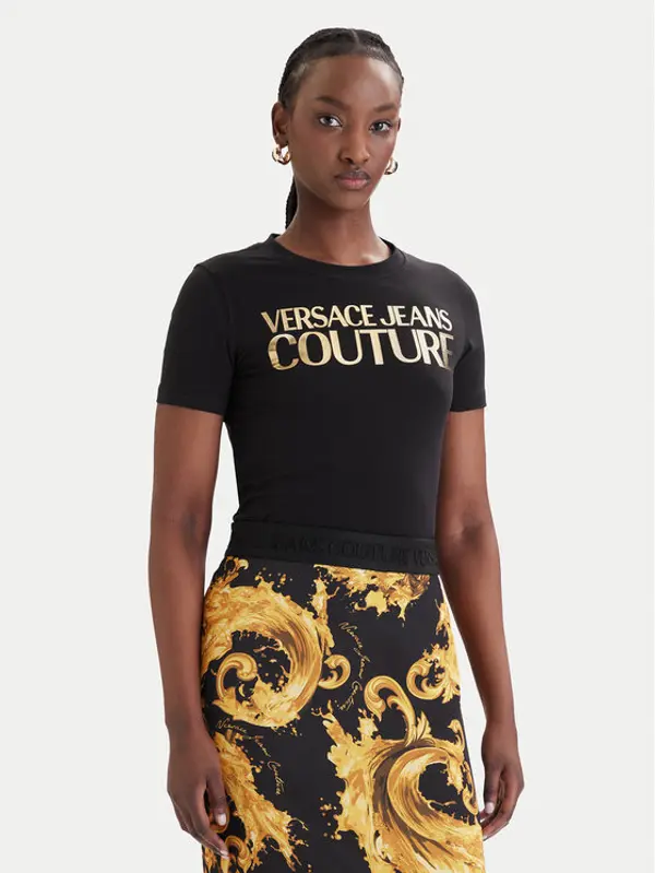 Versace Jeans Couture Versace Jeans Couture T-shirt 80HAHT00 CJ03T Crna Slim Fit