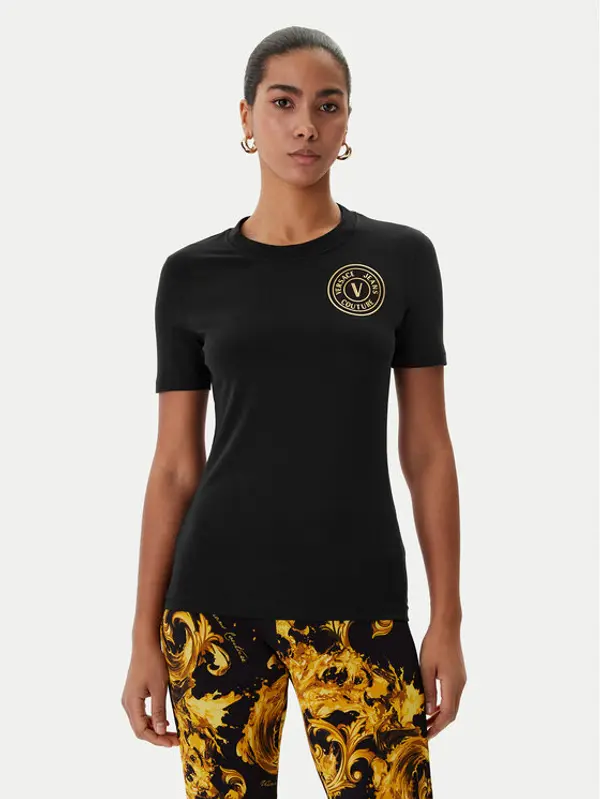 Versace Jeans Couture Versace Jeans Couture T-shirt 80HAHT02 CJ03T Crna Slim Fit