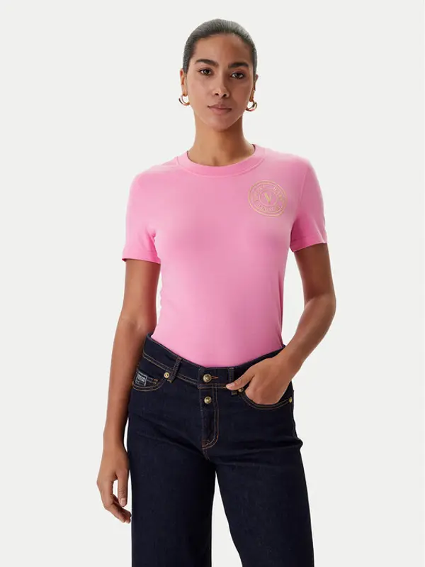 Versace Jeans Couture Versace Jeans Couture T-shirt 80HAHT02 CJ03T Ružičasta Slim Fit